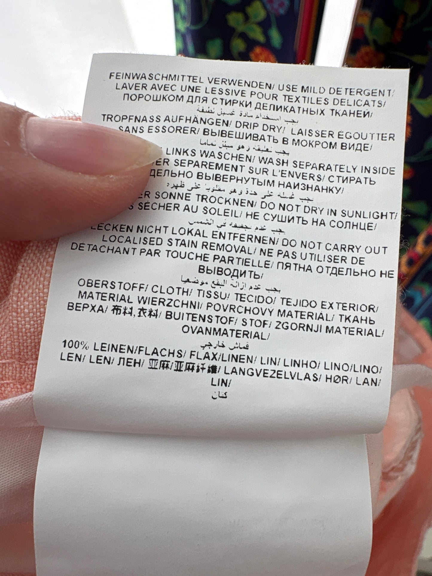Pantaloni peach din in premium în croi clasic tall