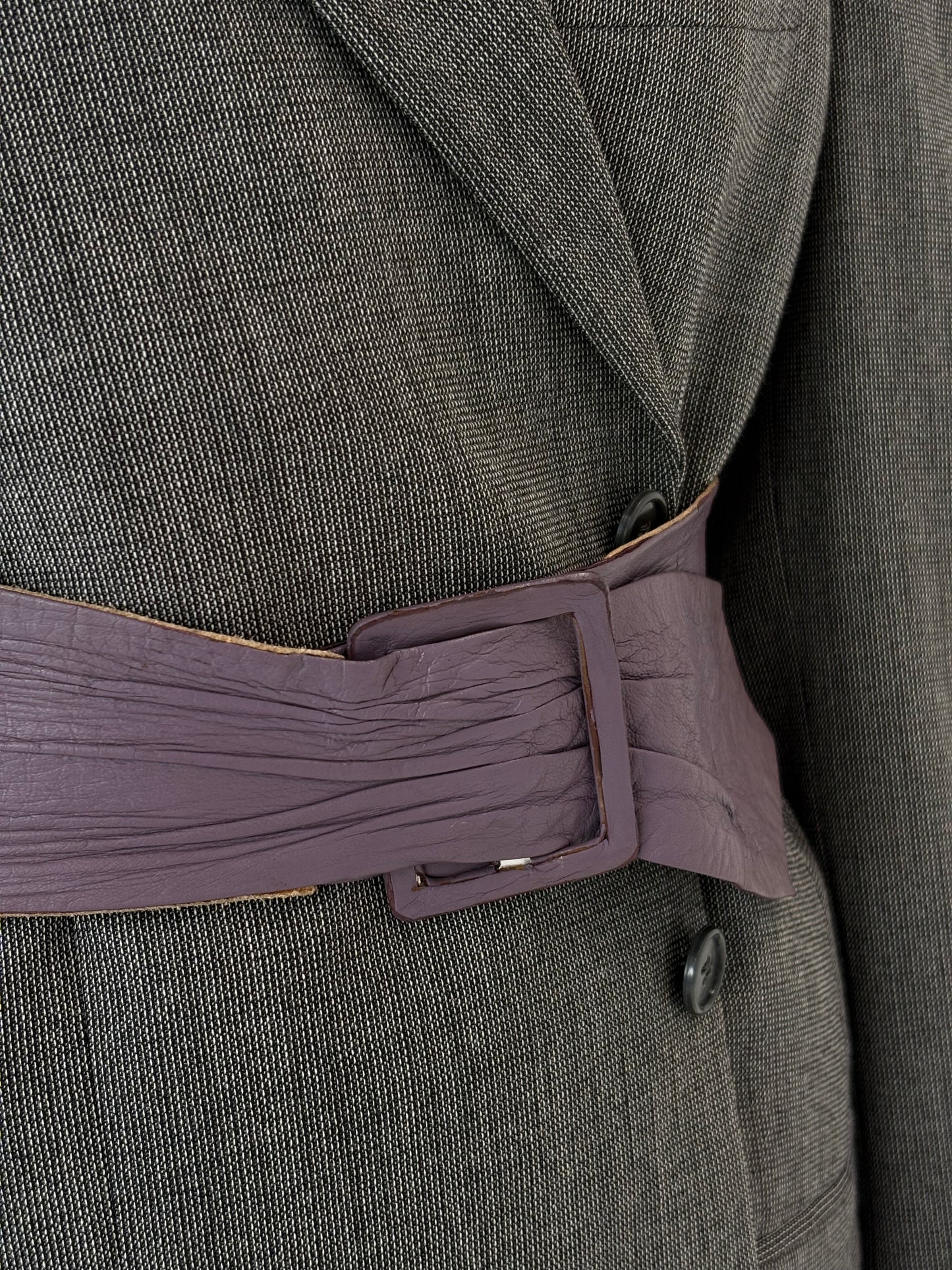 Centura vintage din piele naturală moale dusty violet