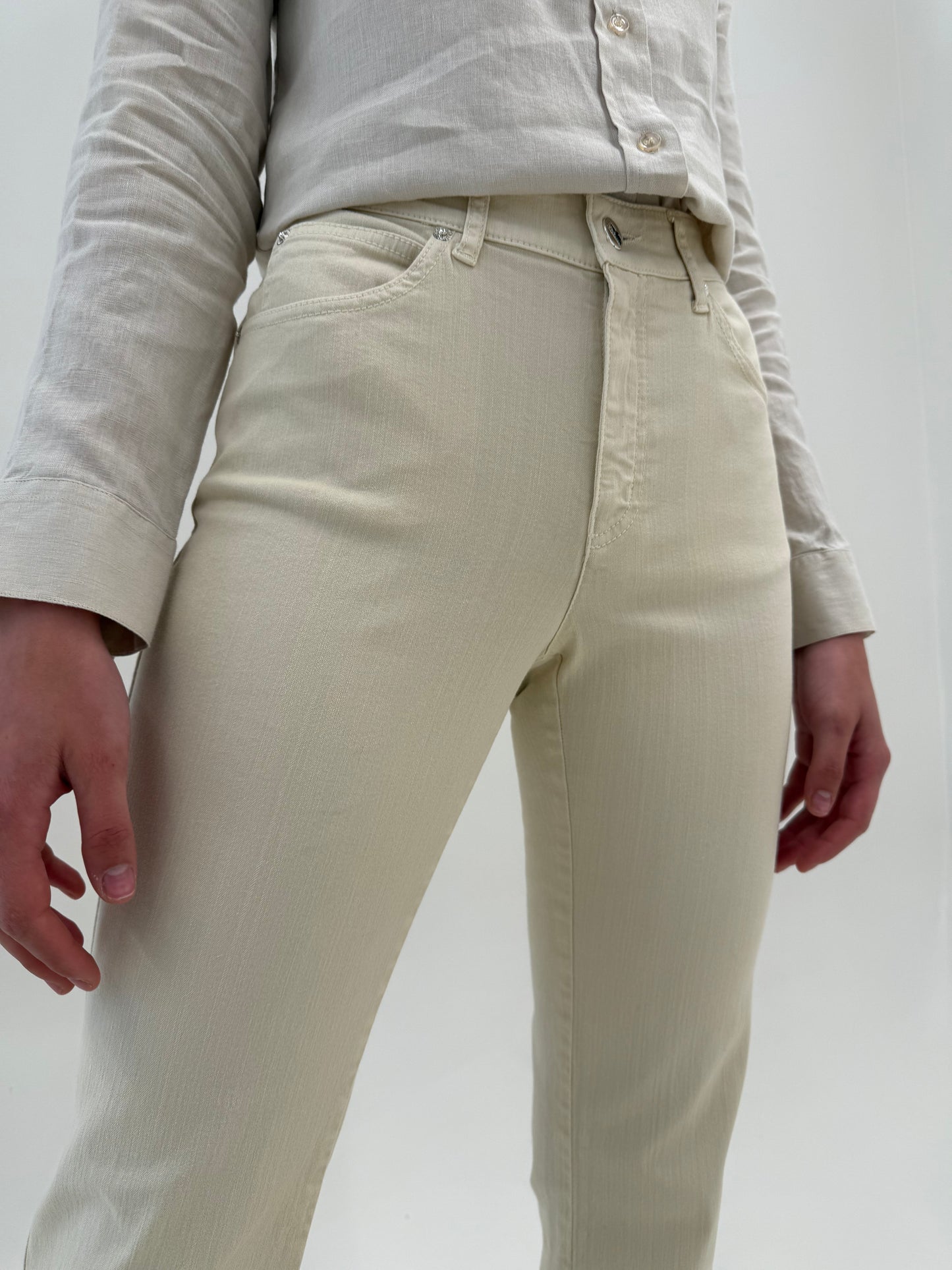 Pantaloni Armani vintage light nude din bumbac ultra confort modelator