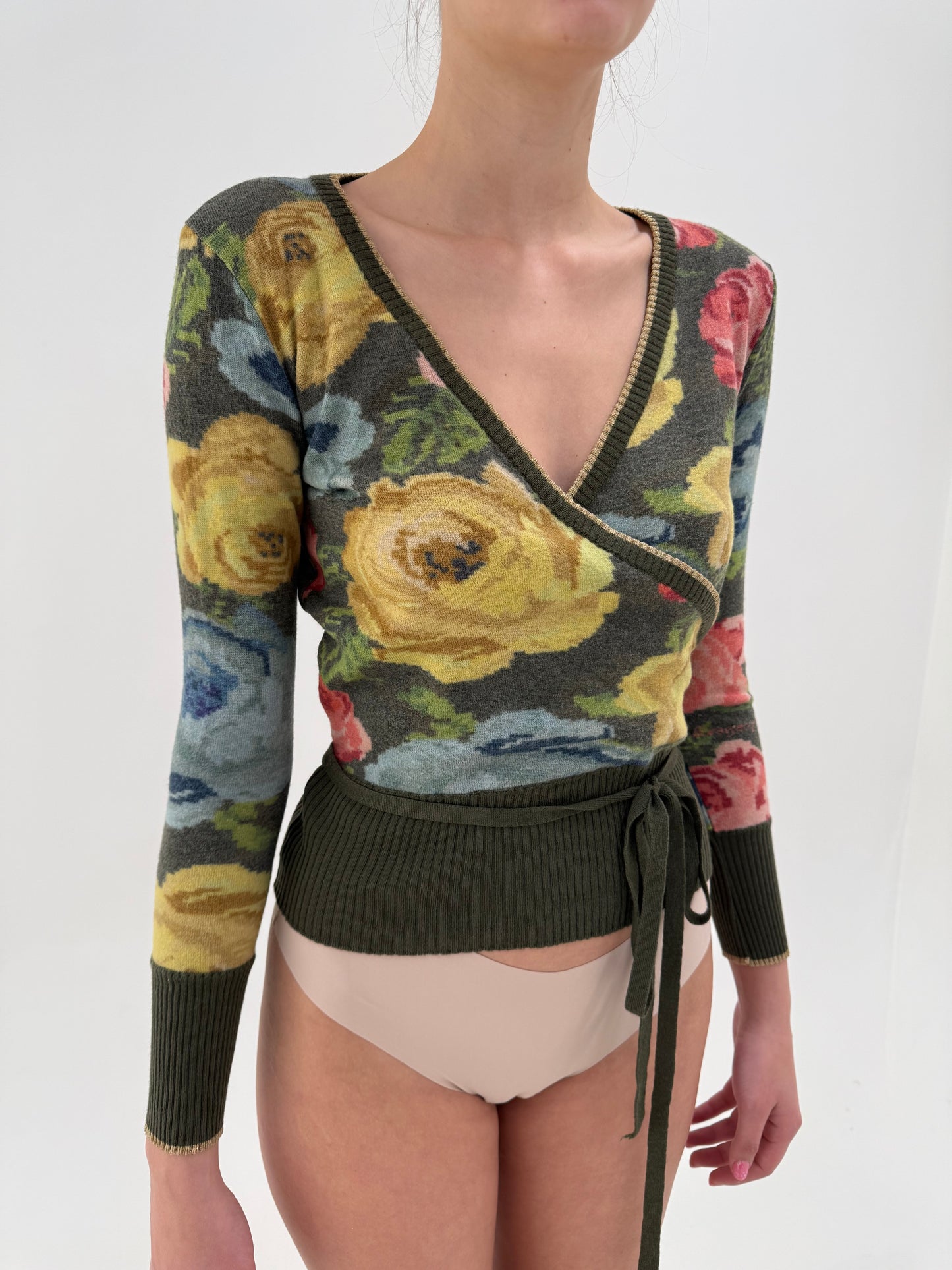 Cardigan luxury Iceberg in croi petrecut cu print floral superb