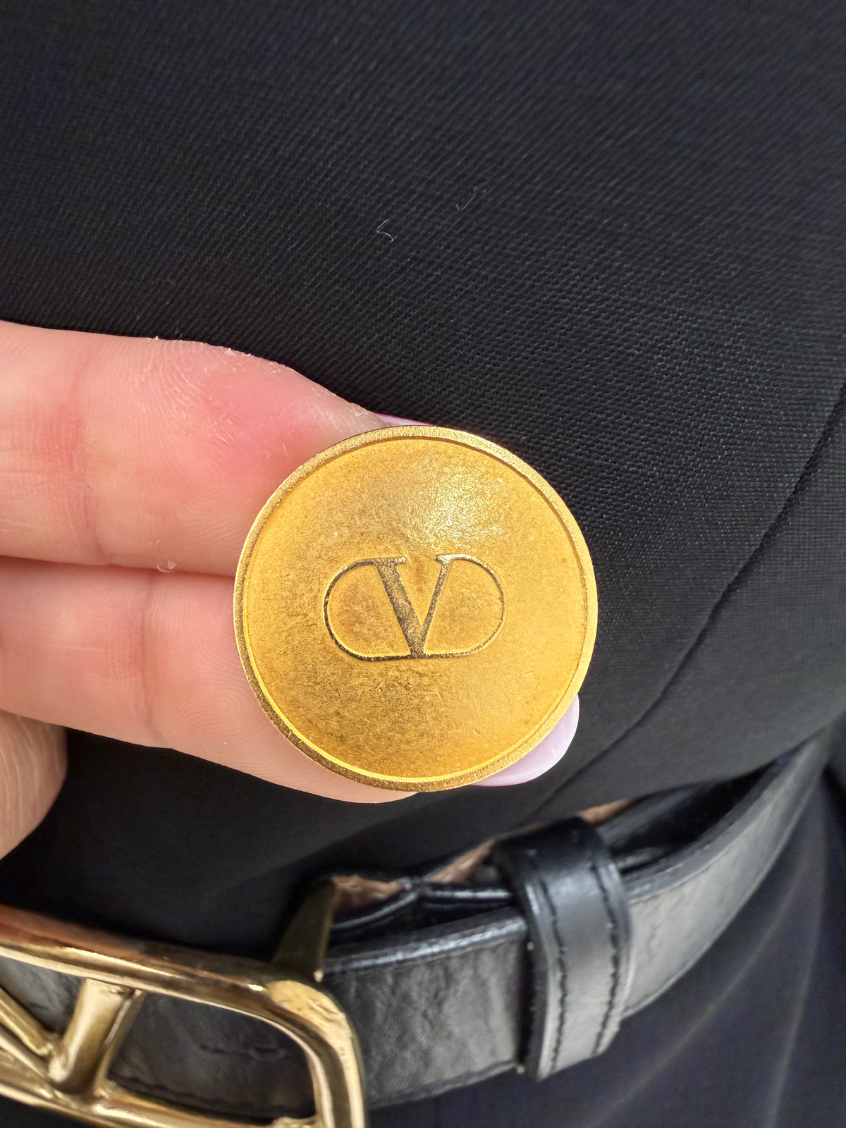 Sacou Valentino vintage nou cu eticheta din lana extrafina și nasturi metalici aurii