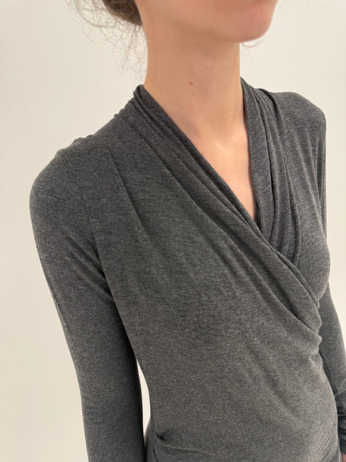 Bluză petrecută Max Mara cu fronseu  din jerse extafin