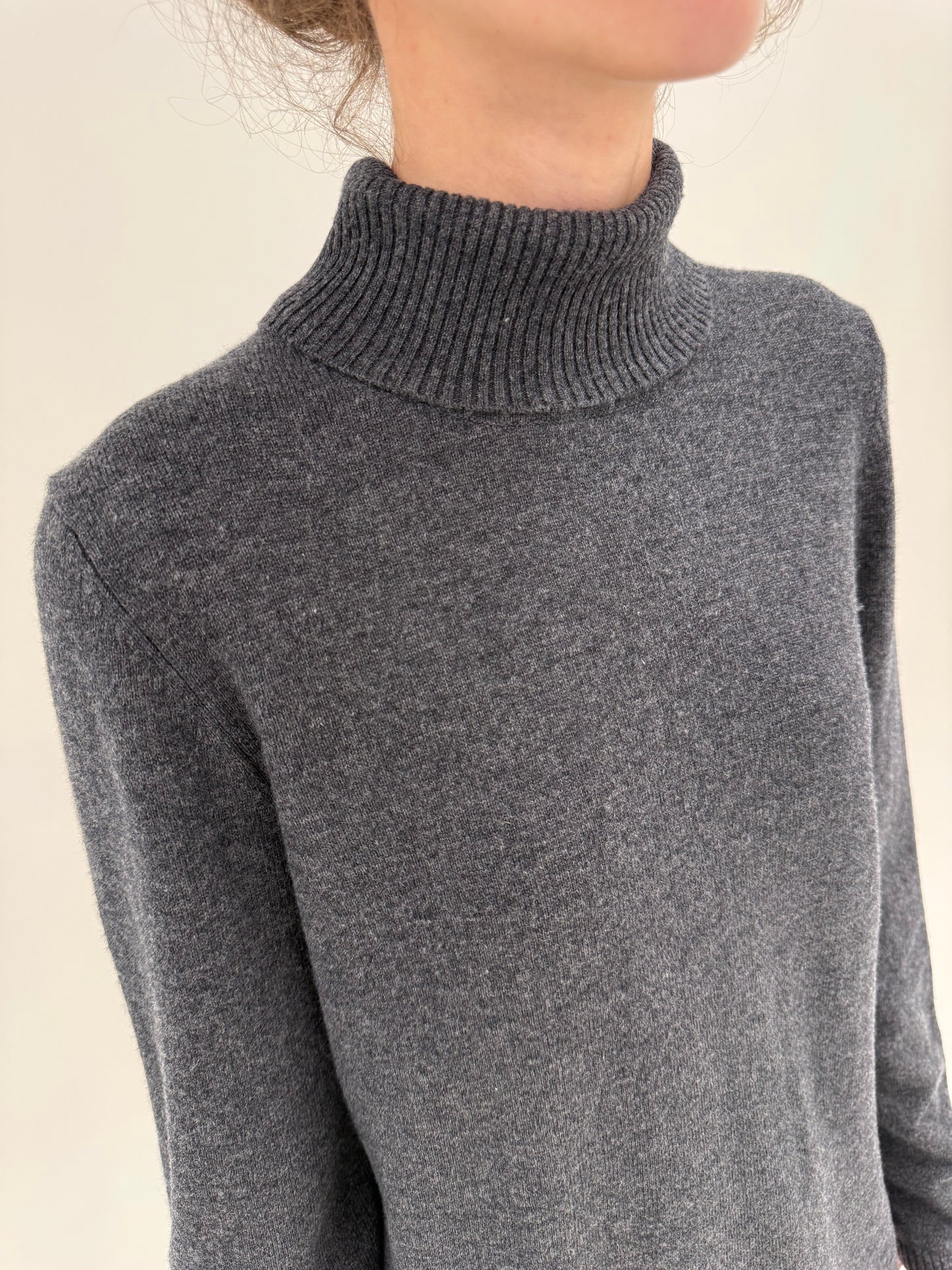 Maleta din cașmir și lana merino extrafina de gramaj mare charcoal gray