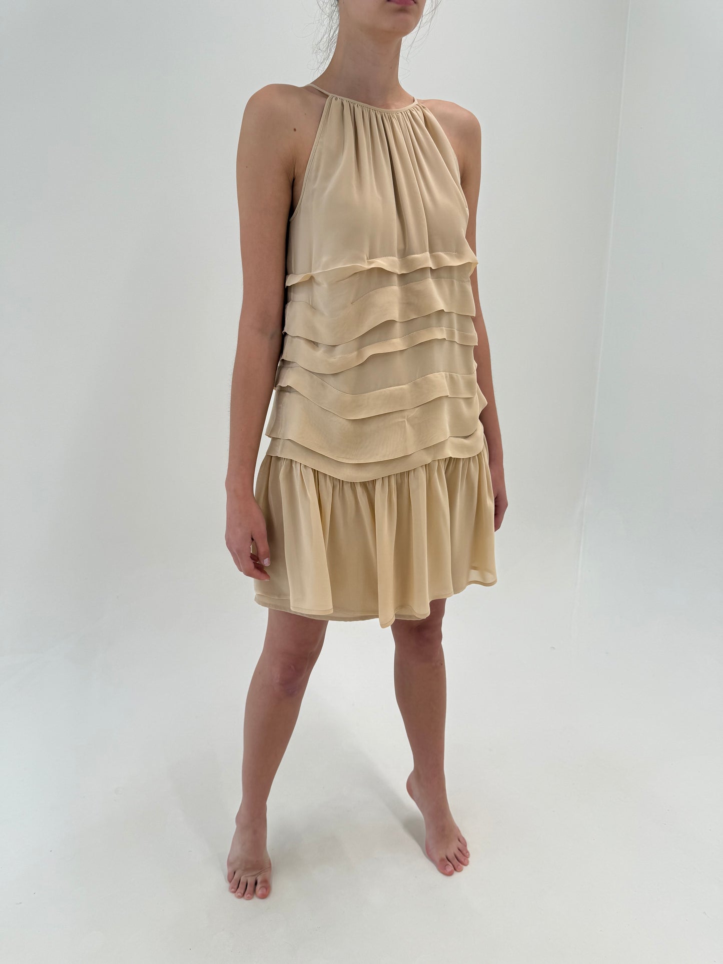 Rochie boho camel de brand super premium italian Twinset de la zi la seară