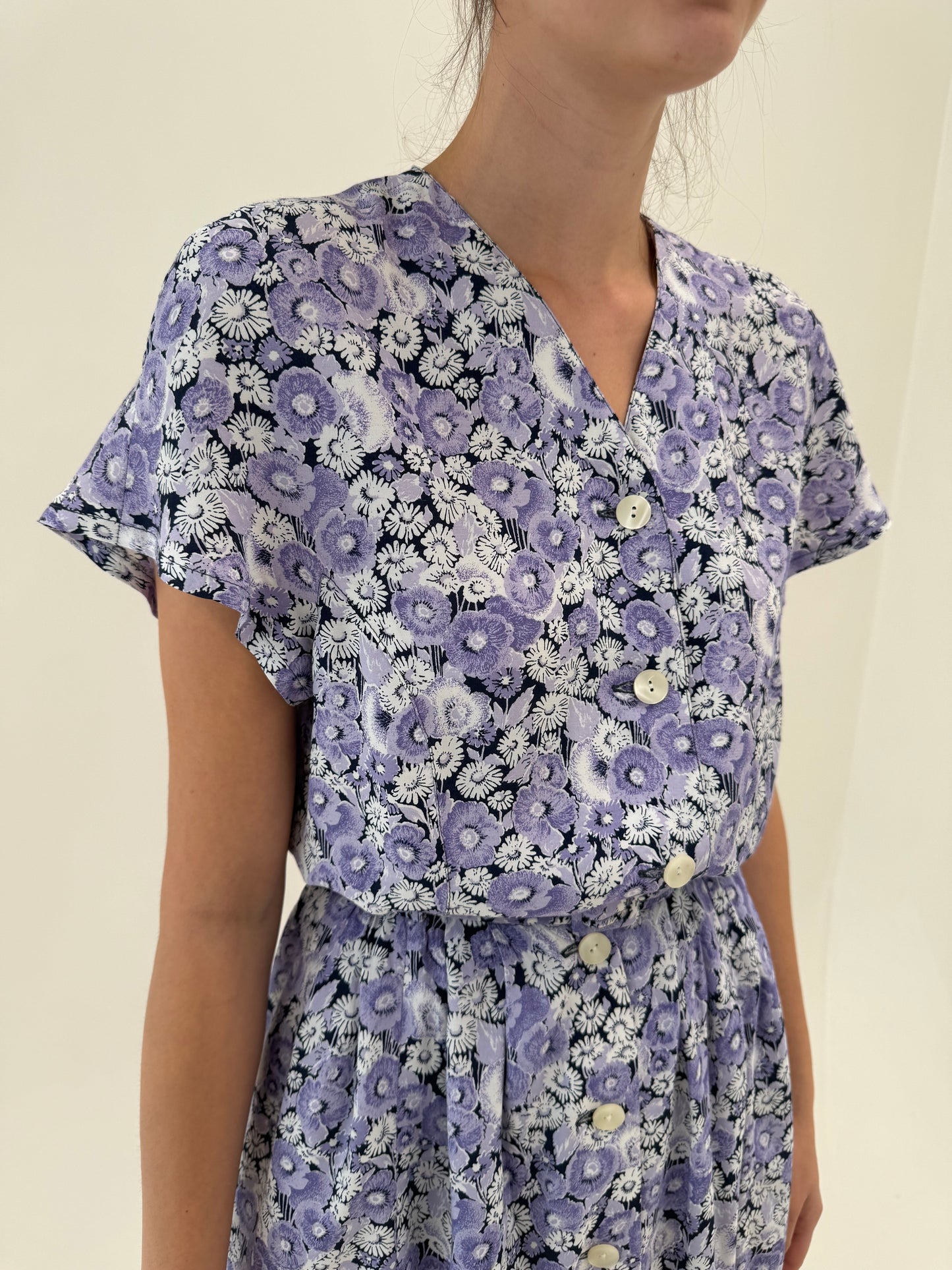 Set vintage cu print floral lavandă ultra confort