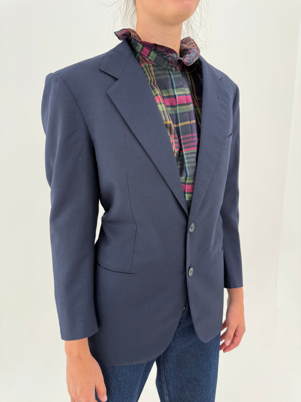 Sacou italian excepțional de brand sartorial Navy Blue din lana extrafina