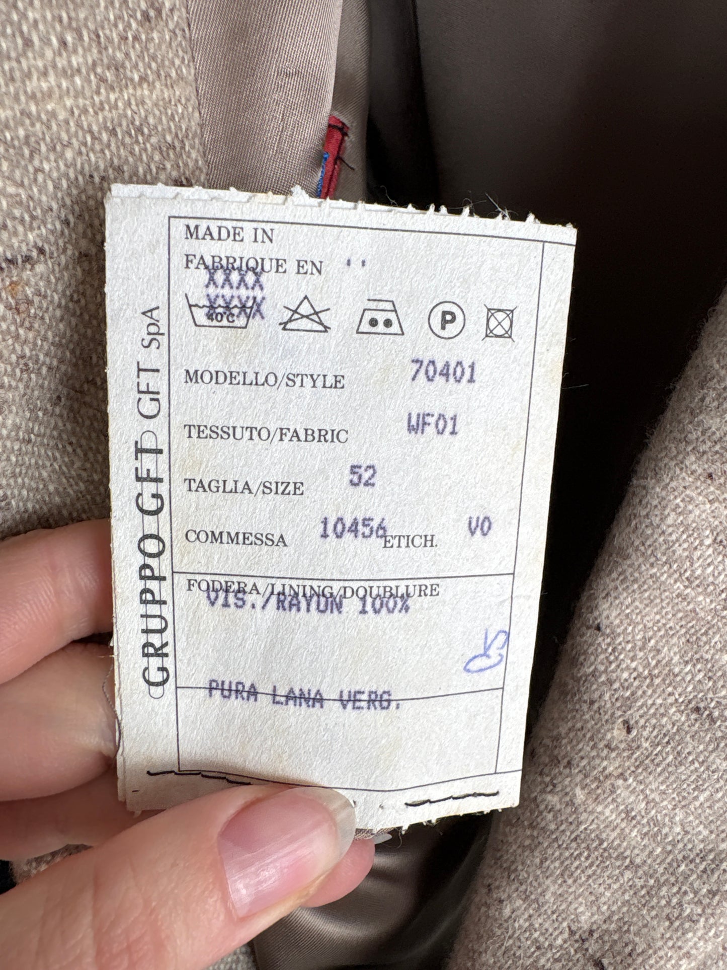 Sacou tall luxury Ungaro din stofă melanj nude cu chocolate brown