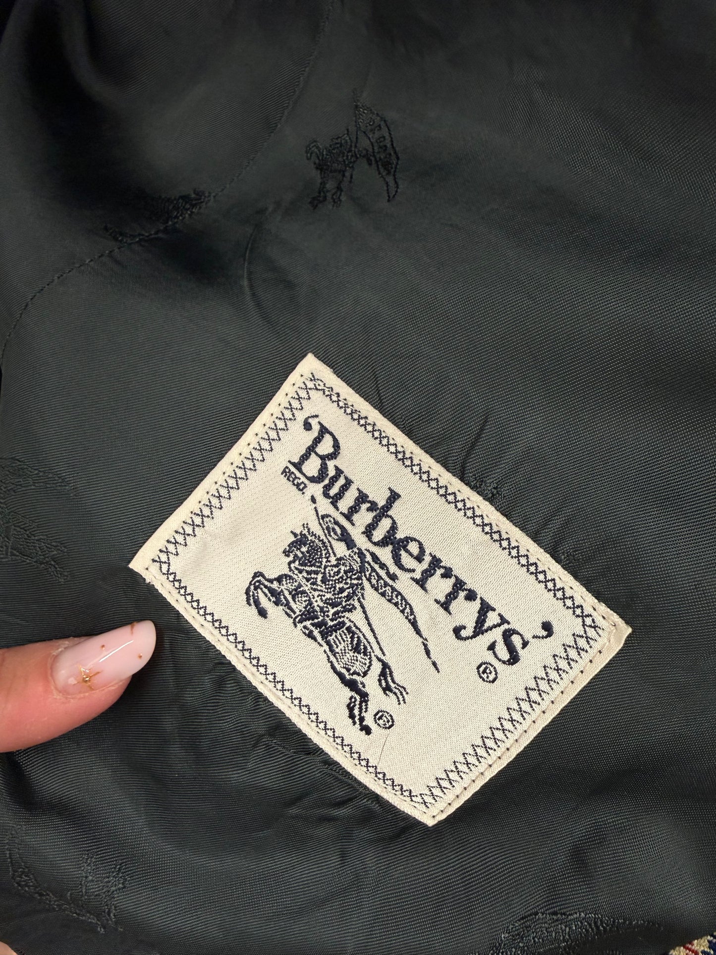 Sacou Burberry vintage de sezon cald din mătase naturală cu lana în catourib