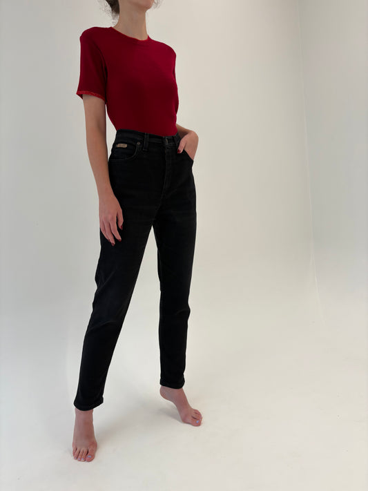 Jeans vintage premium modelator cu talie ultra înaltă mom fit