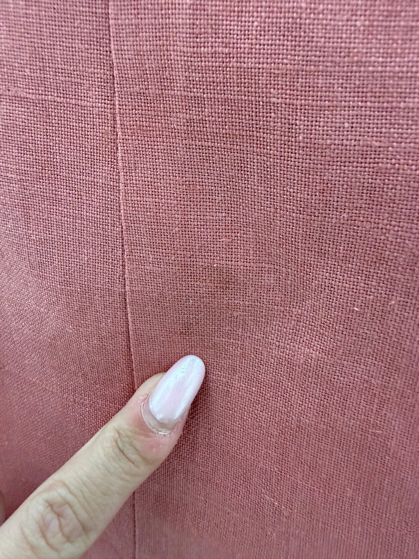 Rochie vintage dusty old pink din pânză ușor structurată de in