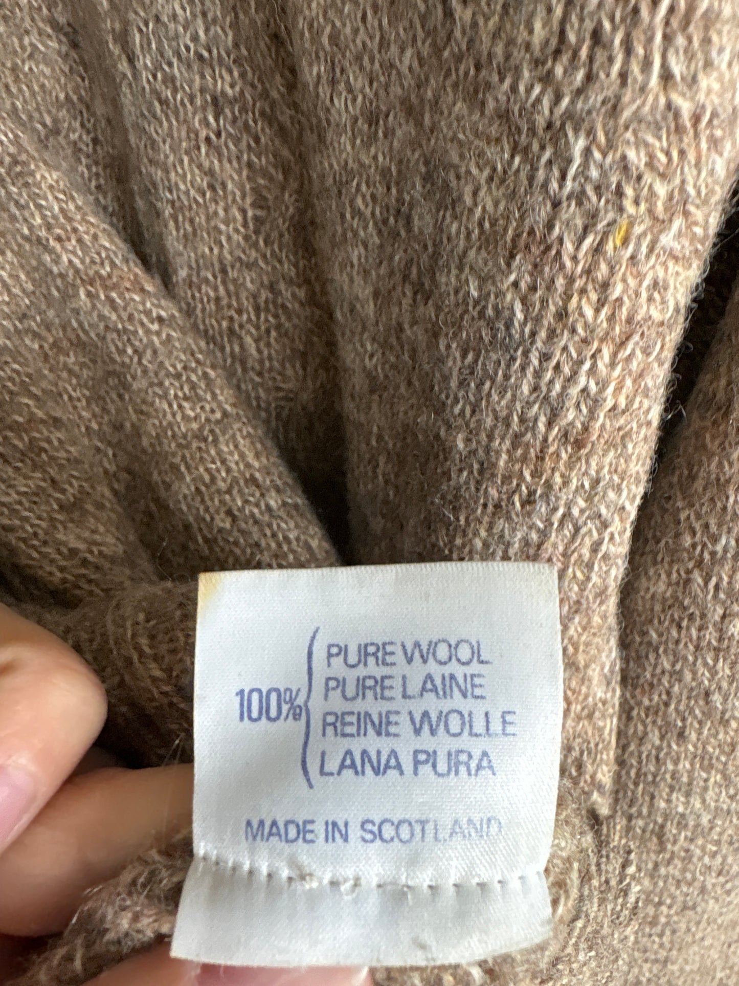 Pulover gros camel din lana super durabilă  Shetland