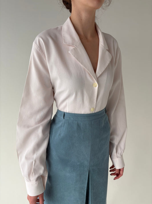 Cămașa italiană powder pink din poplin plin de bumbac texturat