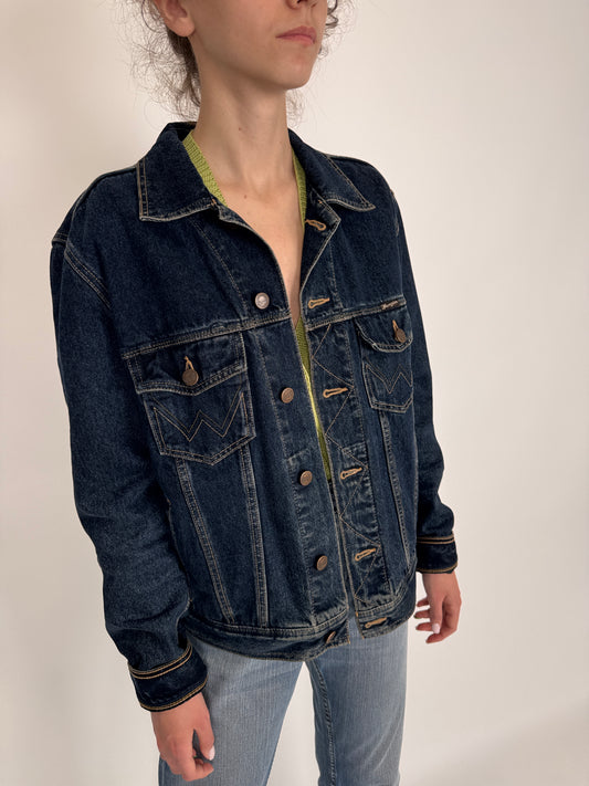 Geacă premium de jeans talk dark wash