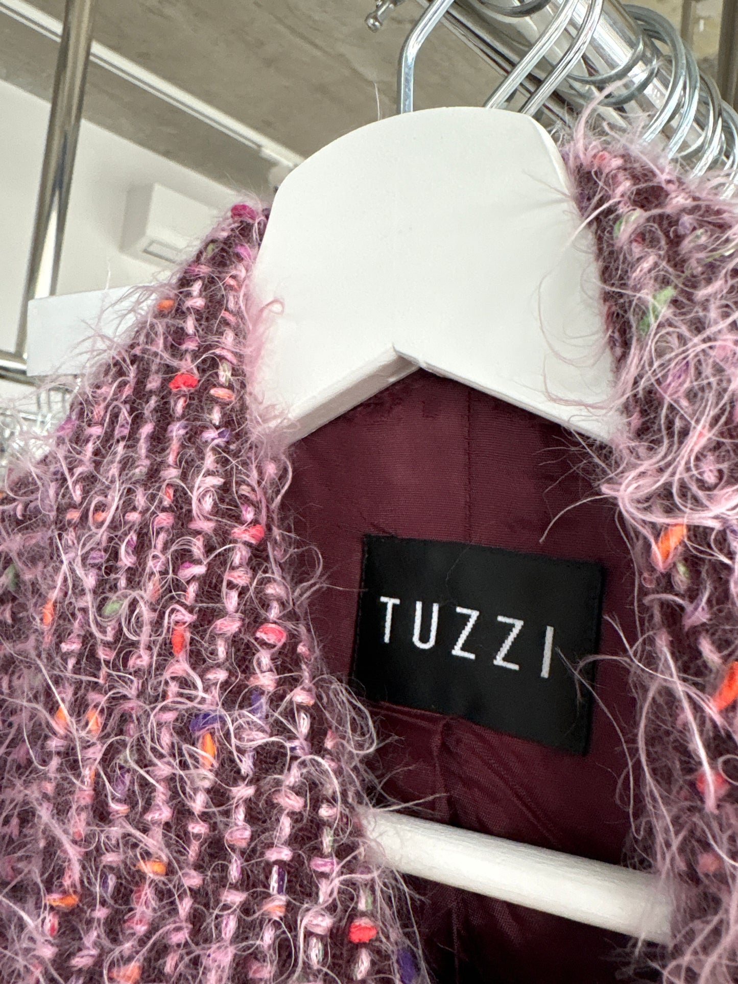 Sacou în stil Chanel din tweed multicolor spectaculos