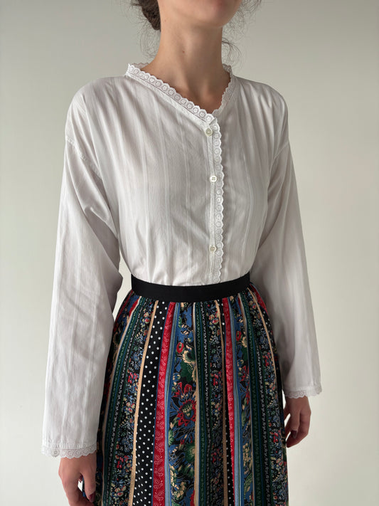 Cămașa vintage din poplin excepțional texturat în croi oversized