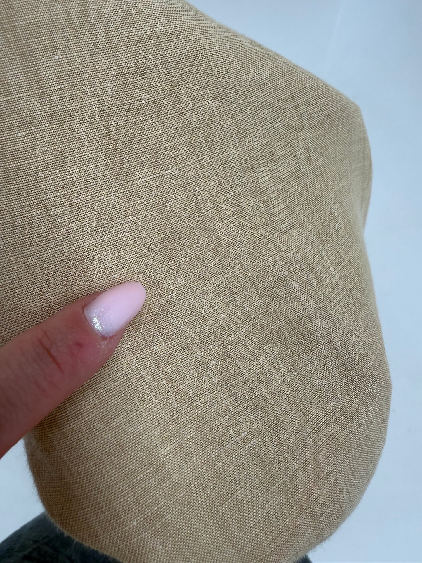Pantaloni petite italienești camel din in premium