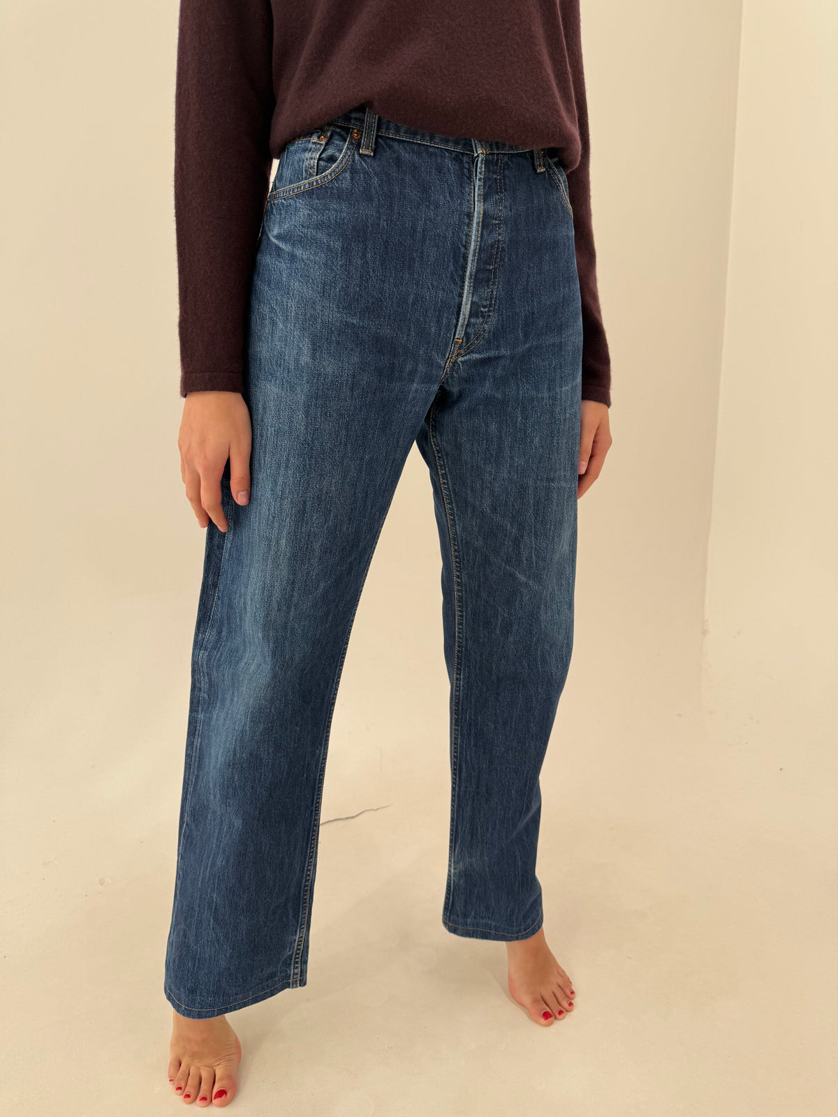 Jeans tall Levi’s 501 classic wash din bumbac gros