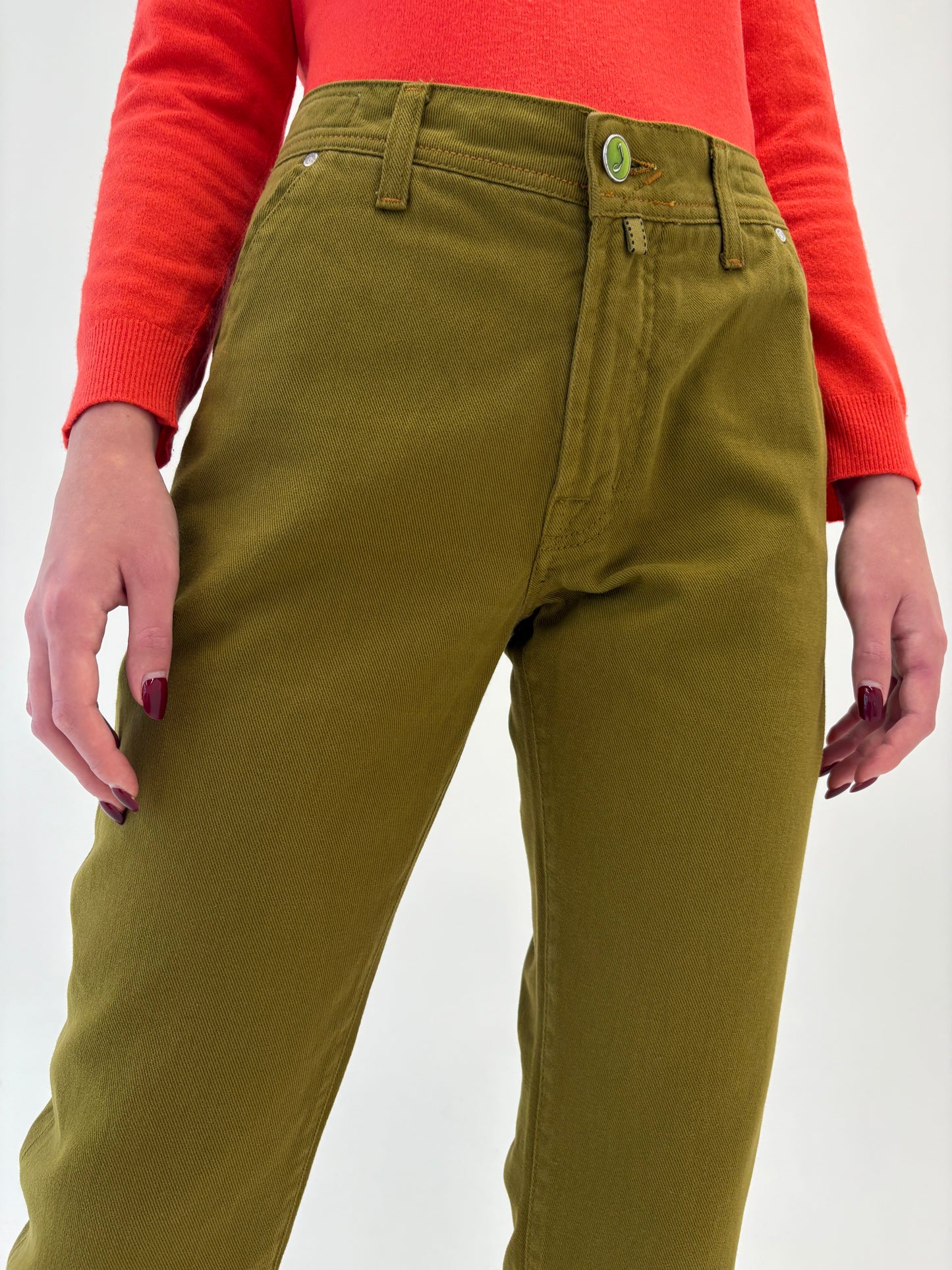 Jeans de brand luxury Jacob Cohen straight leg seaweed green