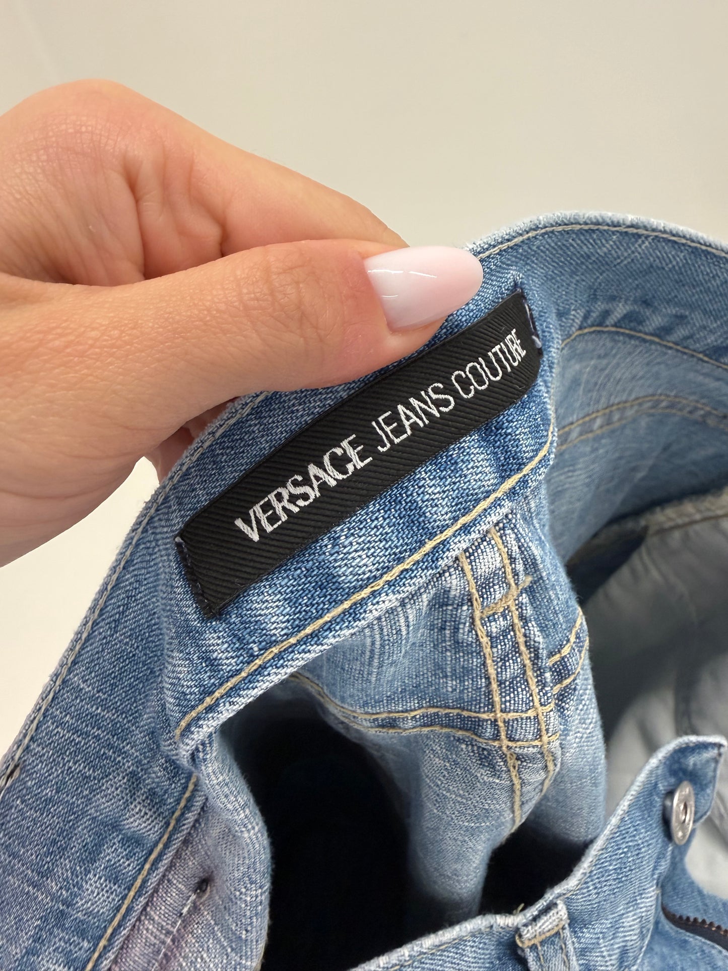 Jeans vintage Versace bootcut classic wash de sezon cald