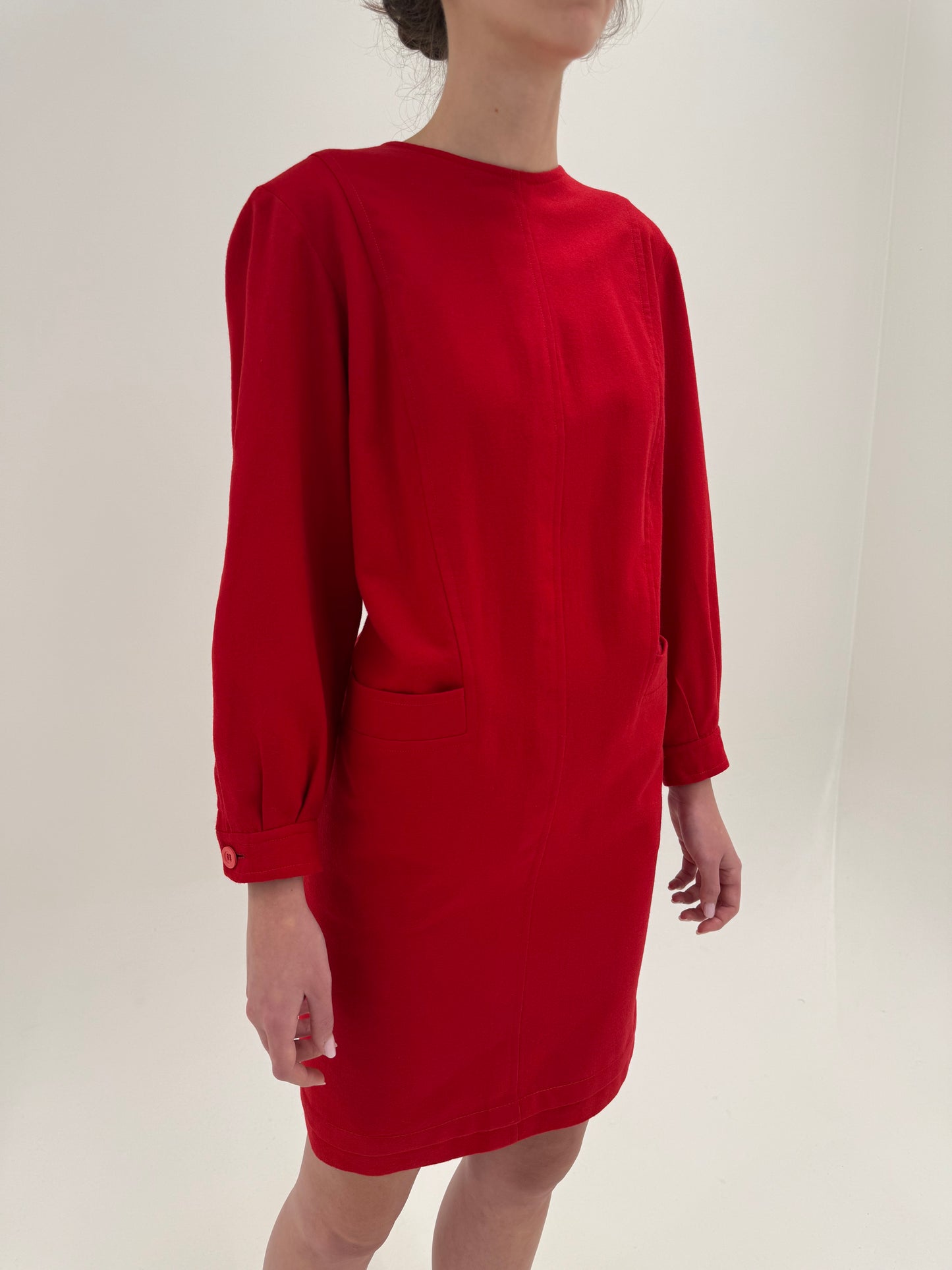 Rochie Old vintage anii 80 din creppe de lana Armani