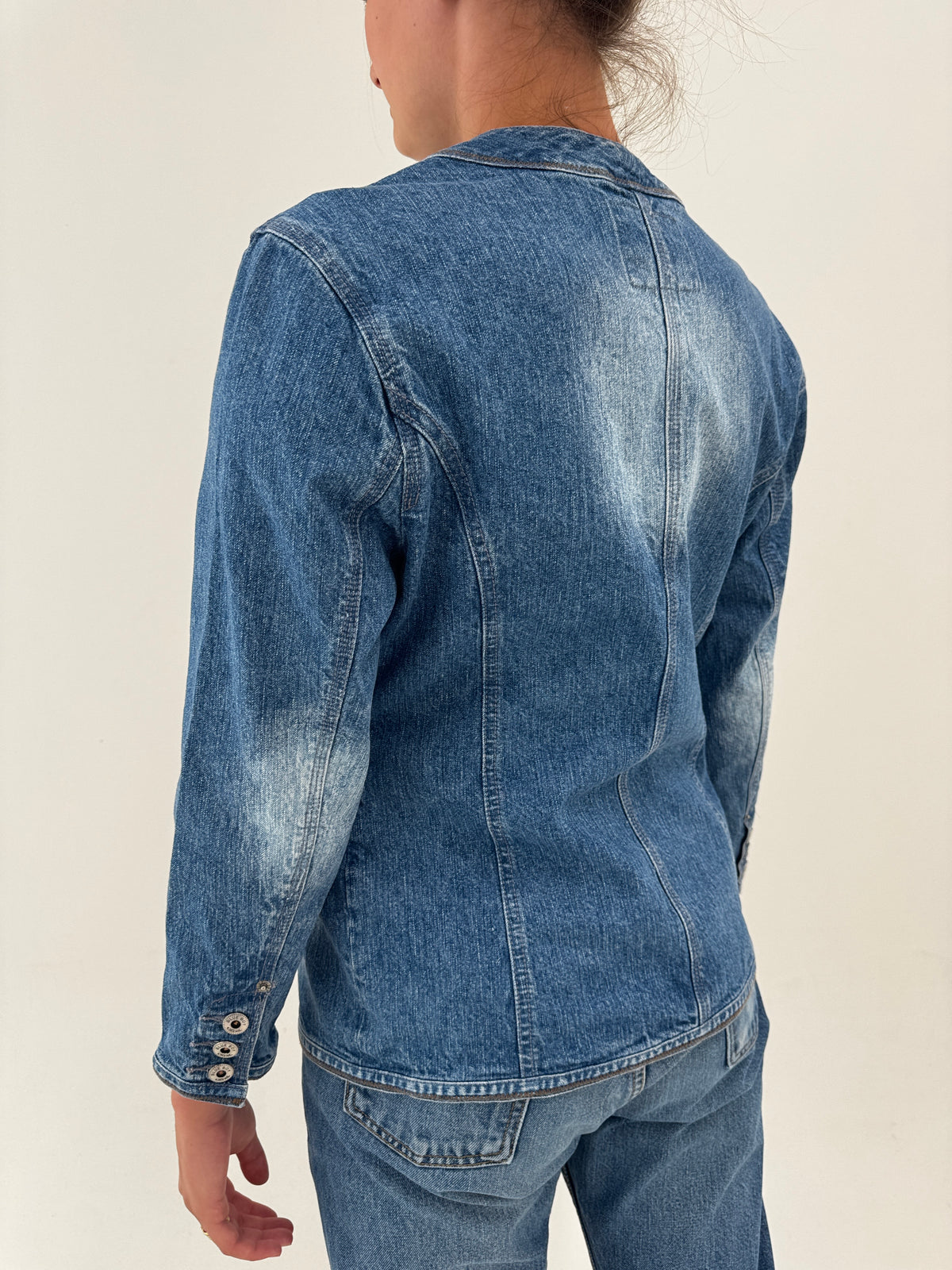Geaca vintage new old stock de jeans nouă cu etichetă cu toggle closure