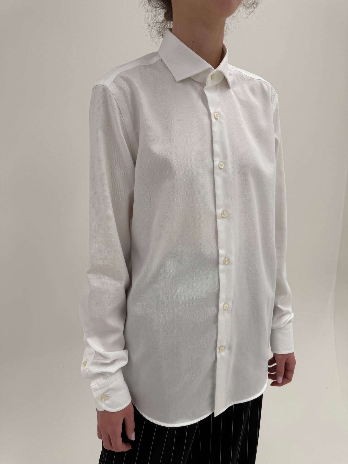 Cămașa high end italiană din poplin gros texturat ușor satinat