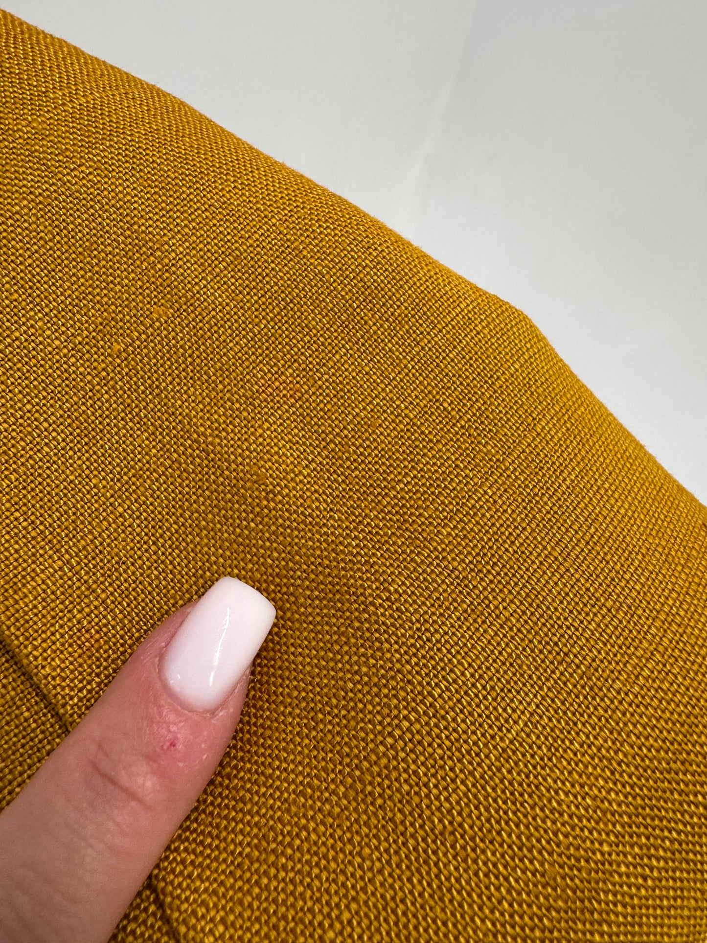 Fustă vintage mustard green plisată din pânză excepțională de in