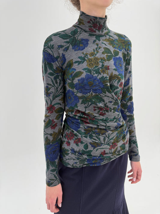 Maleta Sportmax Max Mara cambrata cu fronseuri din lana extrafina