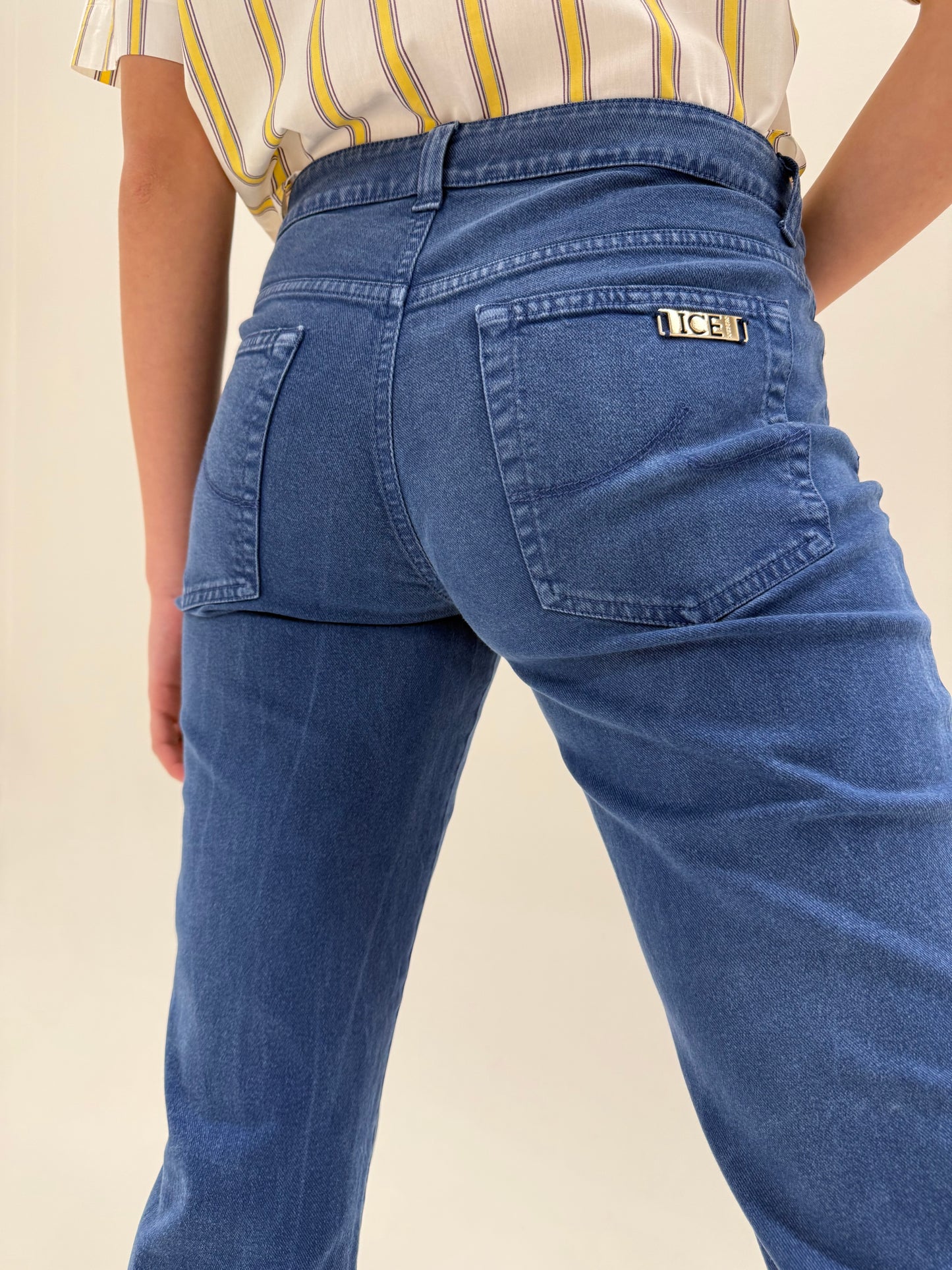 Jeans luxury vintage Iceberg indigo wash straight leg ultra confort