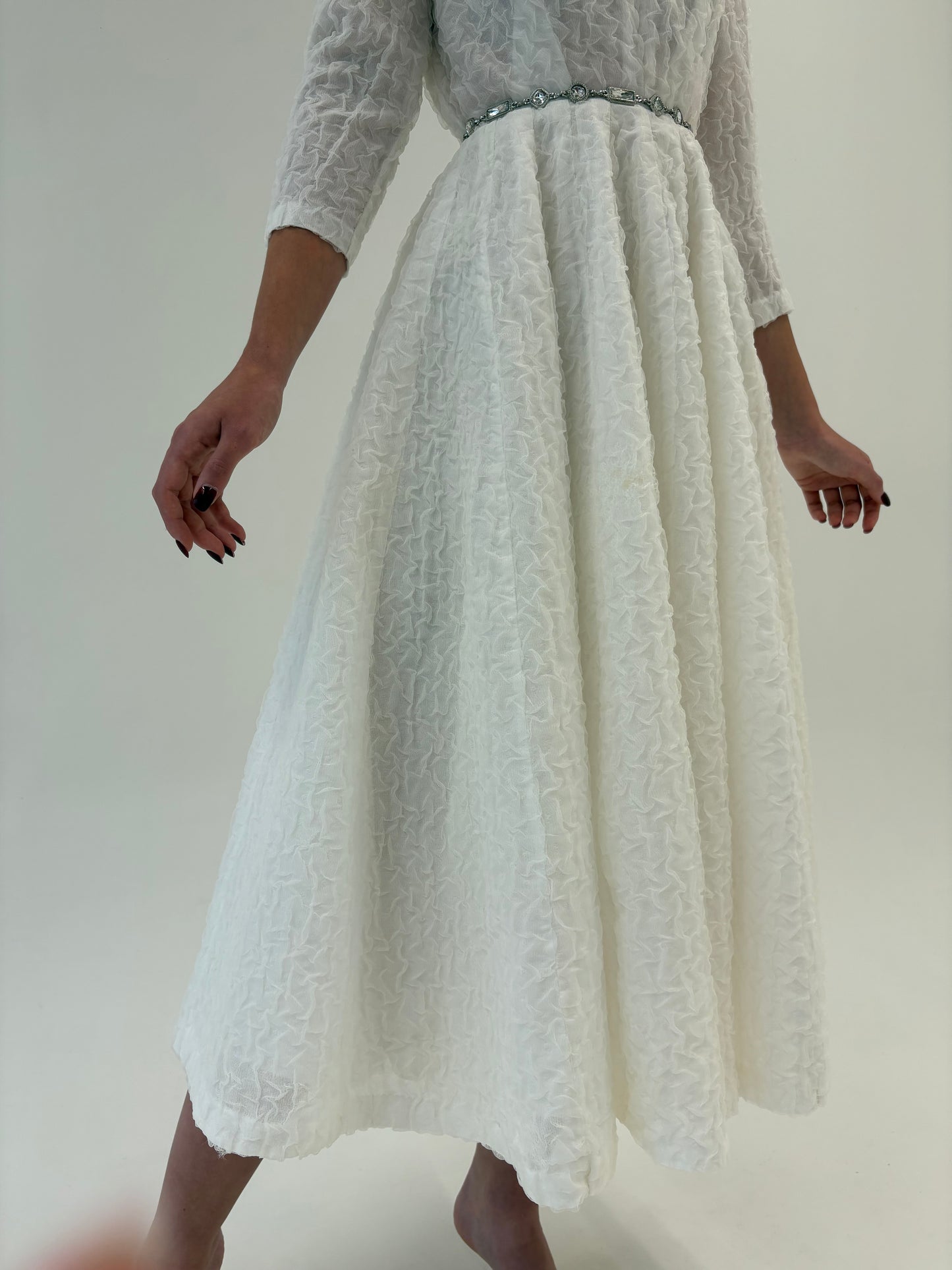 Rochie old vintage de ceremonie de colecție în croi de ani 50