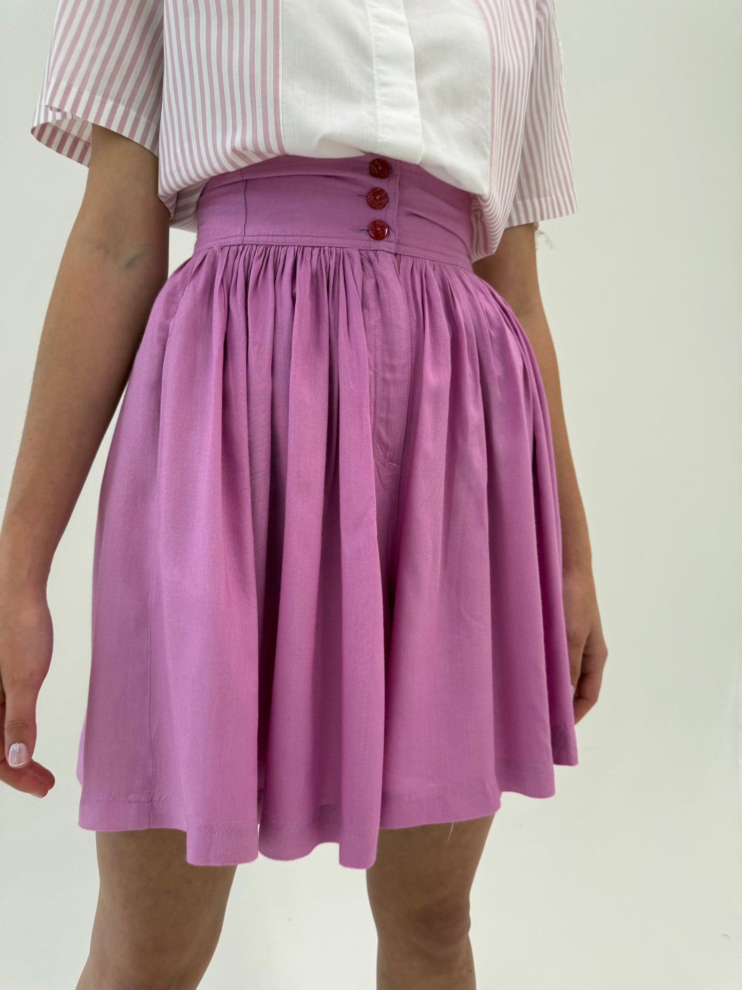 Pantaloni ultra ampli vaporosi de vară cu talie ultra marcată elastică