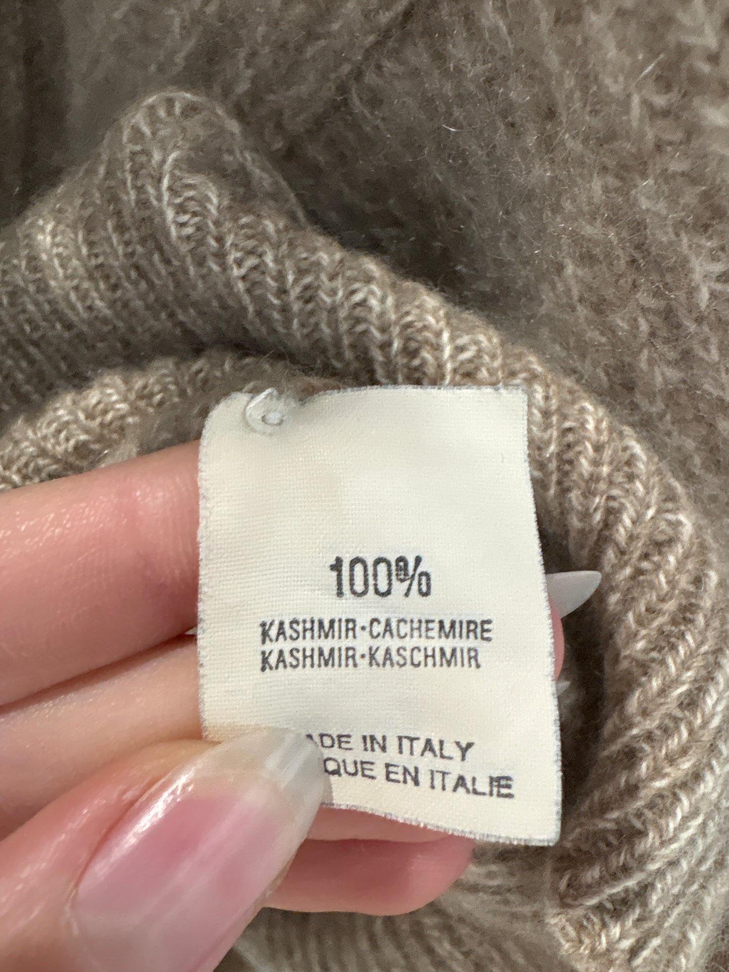 Pulover din cașmir gros ultra luxury italian camel melanj