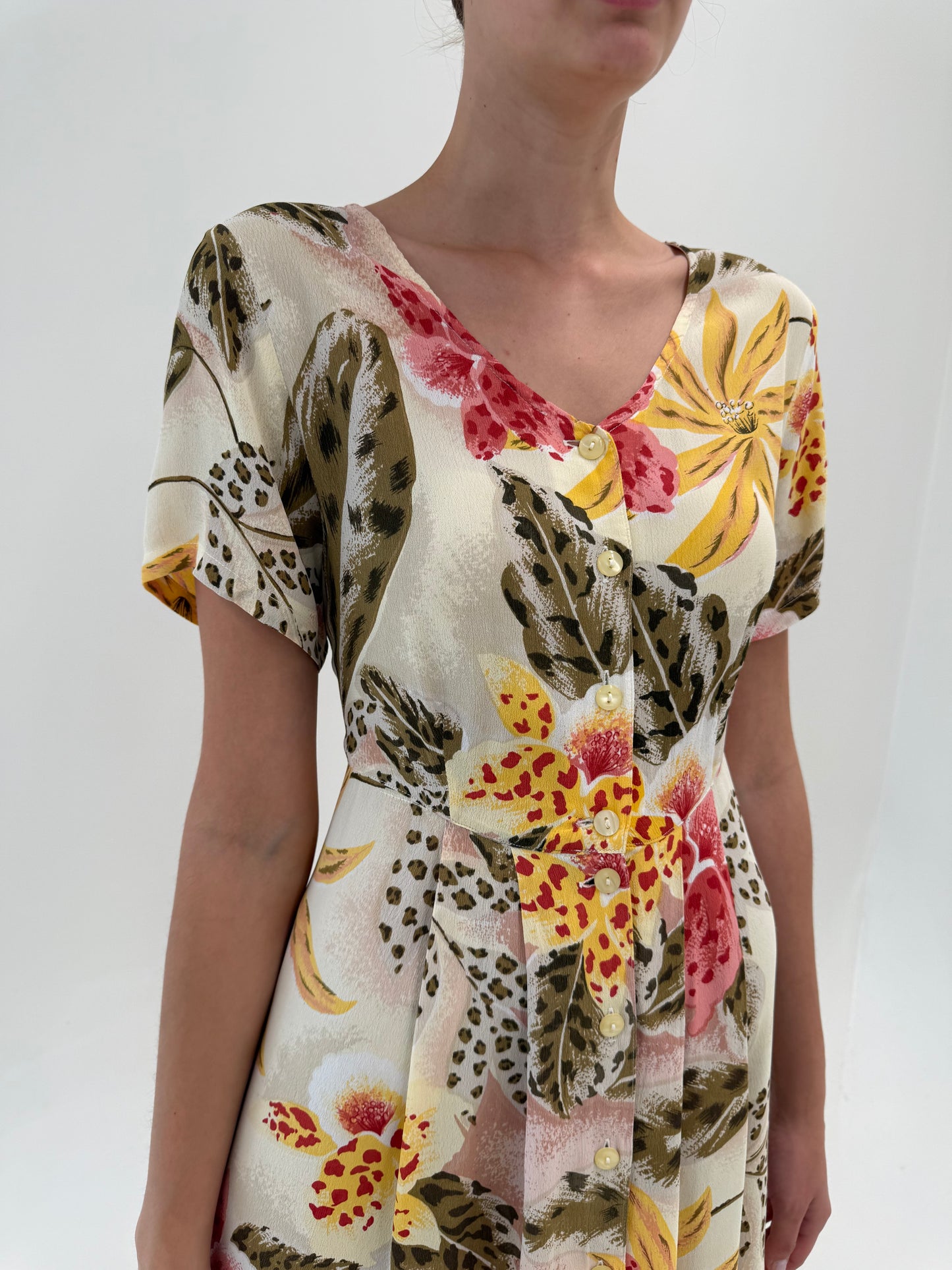 Rochie vintage maxi super vaporoasă cambrata cu talie reglabilă la spate