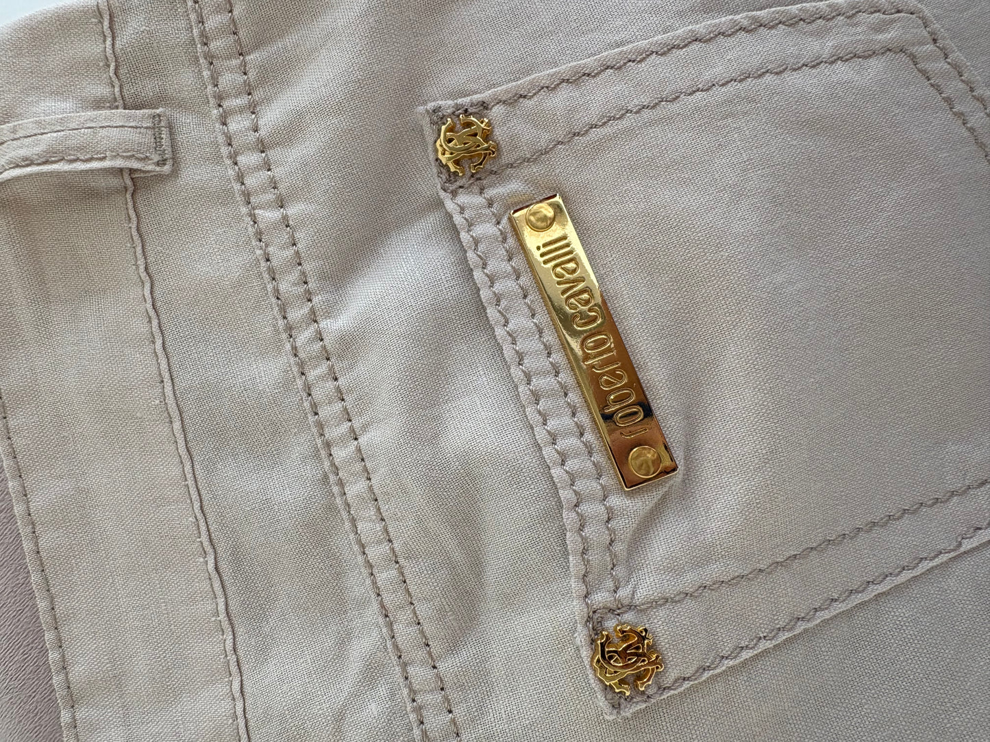 Pantaloni vintage luxury Roberto Cavalli noi cu etichetă