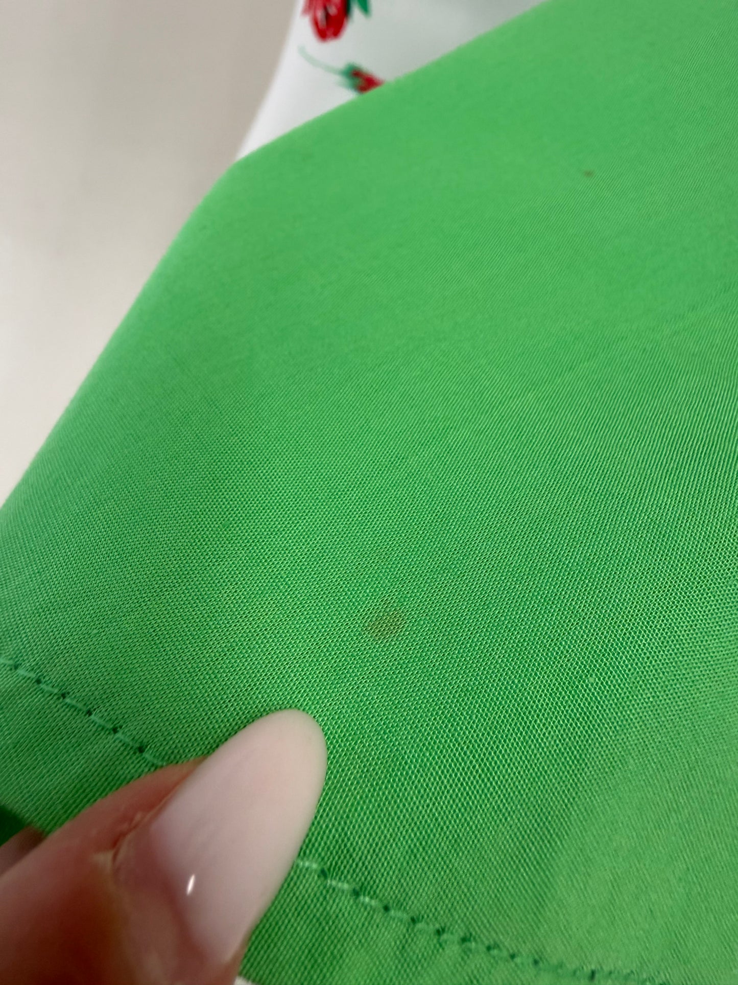 Fustă verde tare vintage în croi deosebit asimetric din pânză de bumbac