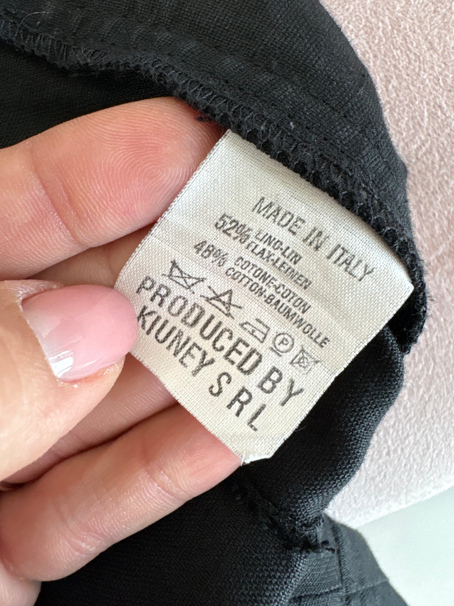 Pantaloni italienești din pânză de in și bumbac