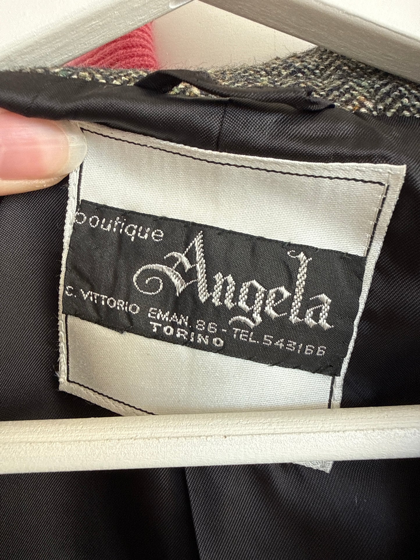 Sacou petite în croi ușor cambrat din stofă melanj de lana și cupro în culori superbe