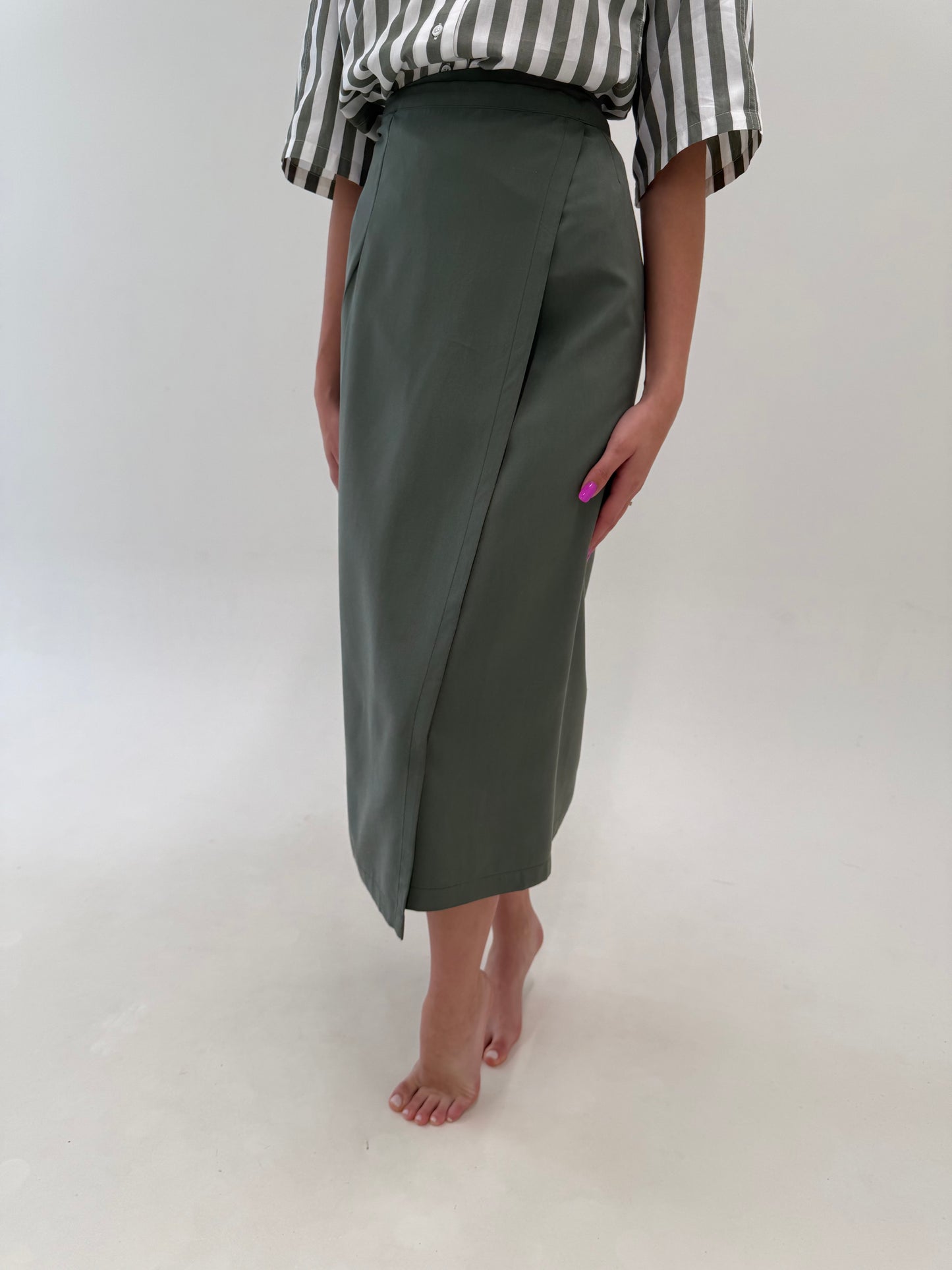 Fustă vintage petrecută maxi     Eucalyptus Green