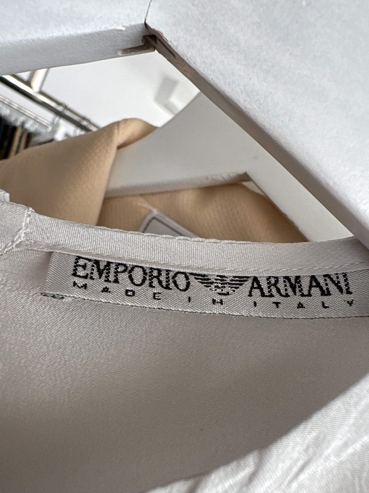 Cămașa Emporio Armani din mătase naturală silver gray