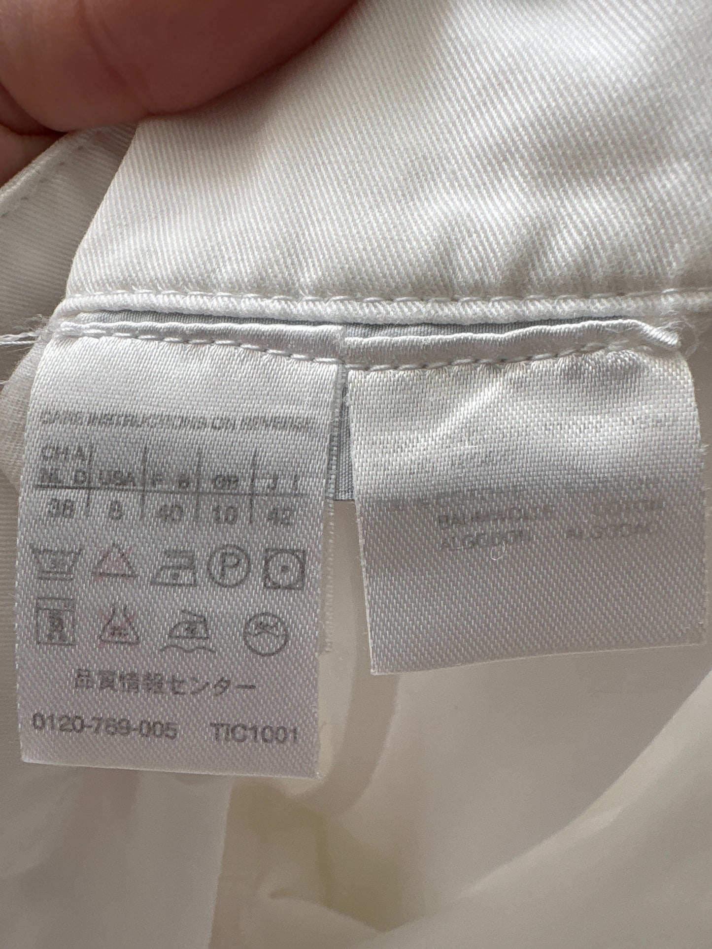 Pantaloni Max Mara off white apre palazzo din bumbac structurat