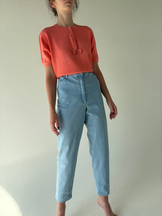 Jeans vintage confort mom fit tall cu talie ultra înaltă