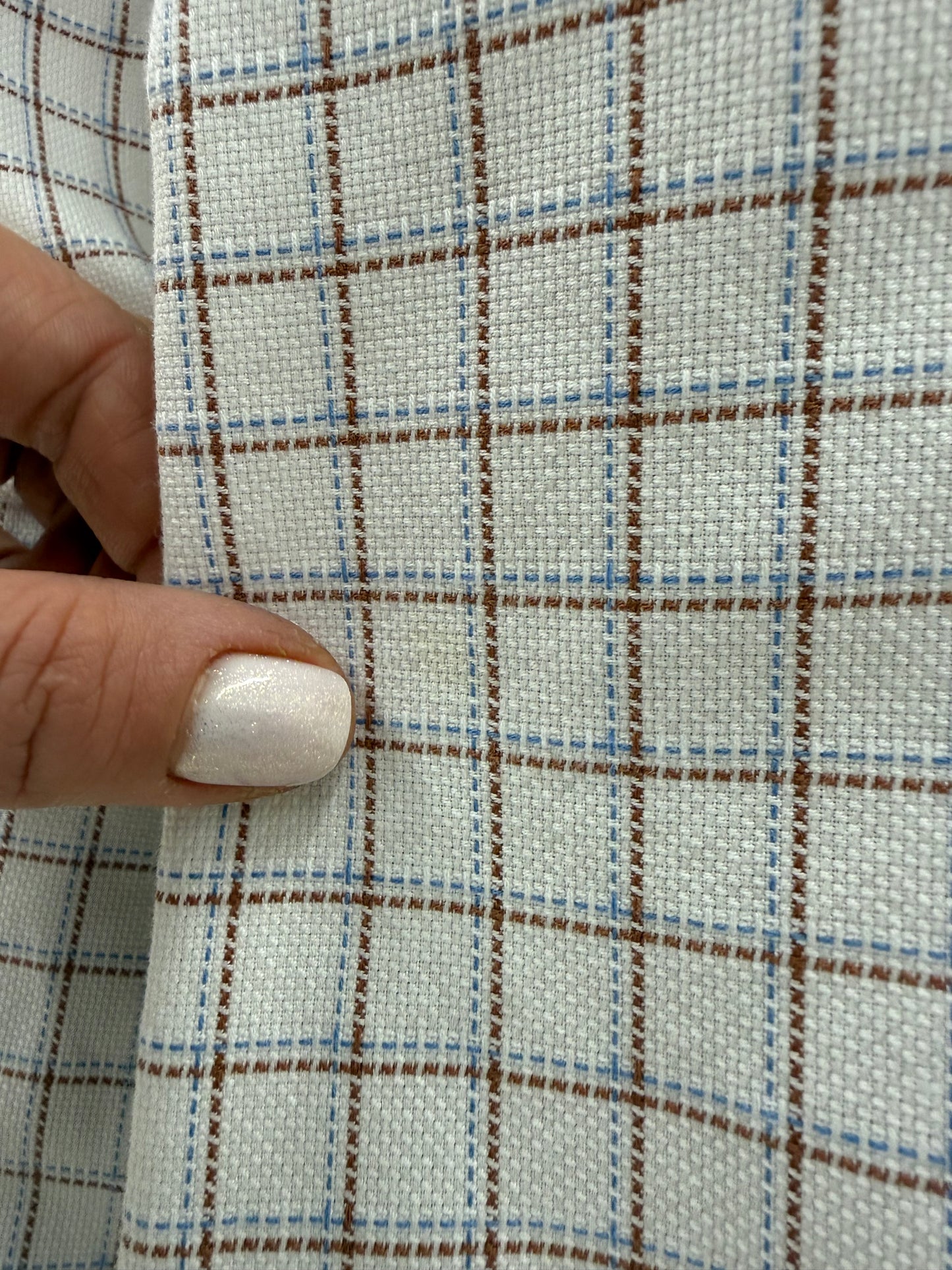 Cămașa Canali în carouri fine din poplin de bumbac ca un jacquard