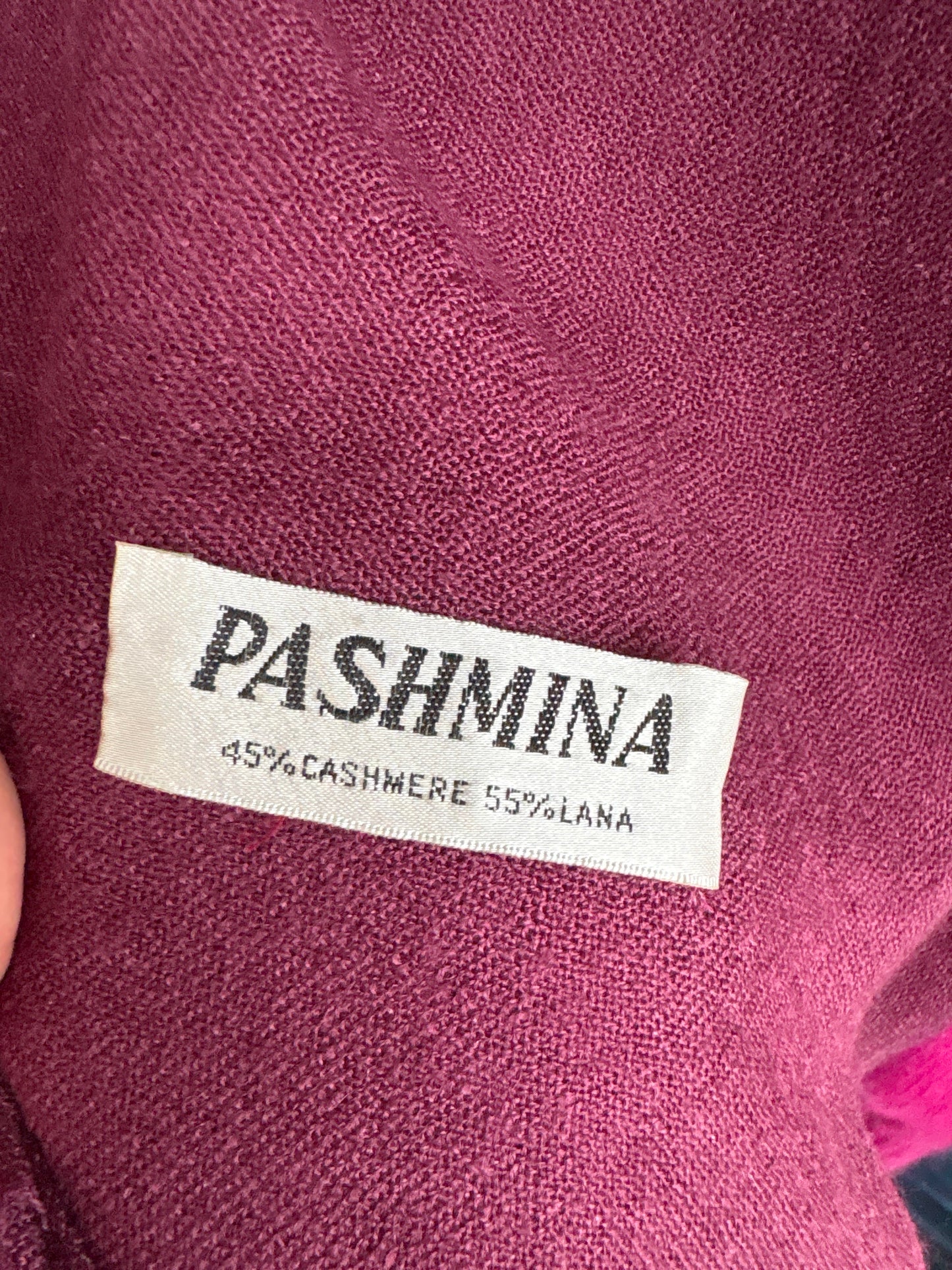 Shawl plum violet din cașmir și lana extrafina