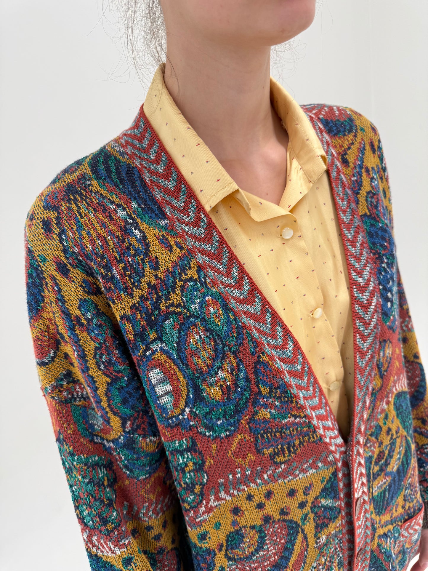 Cardigan vintage ultra luxury Missoni din bumbac din jerse specific brandului