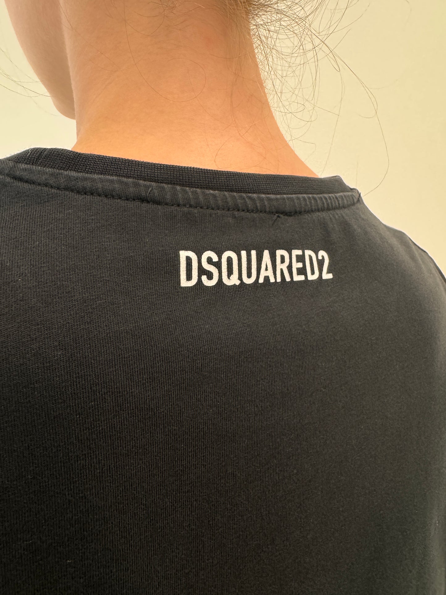 Tricou negru Dsquared din bumbac premium de gramaj mare