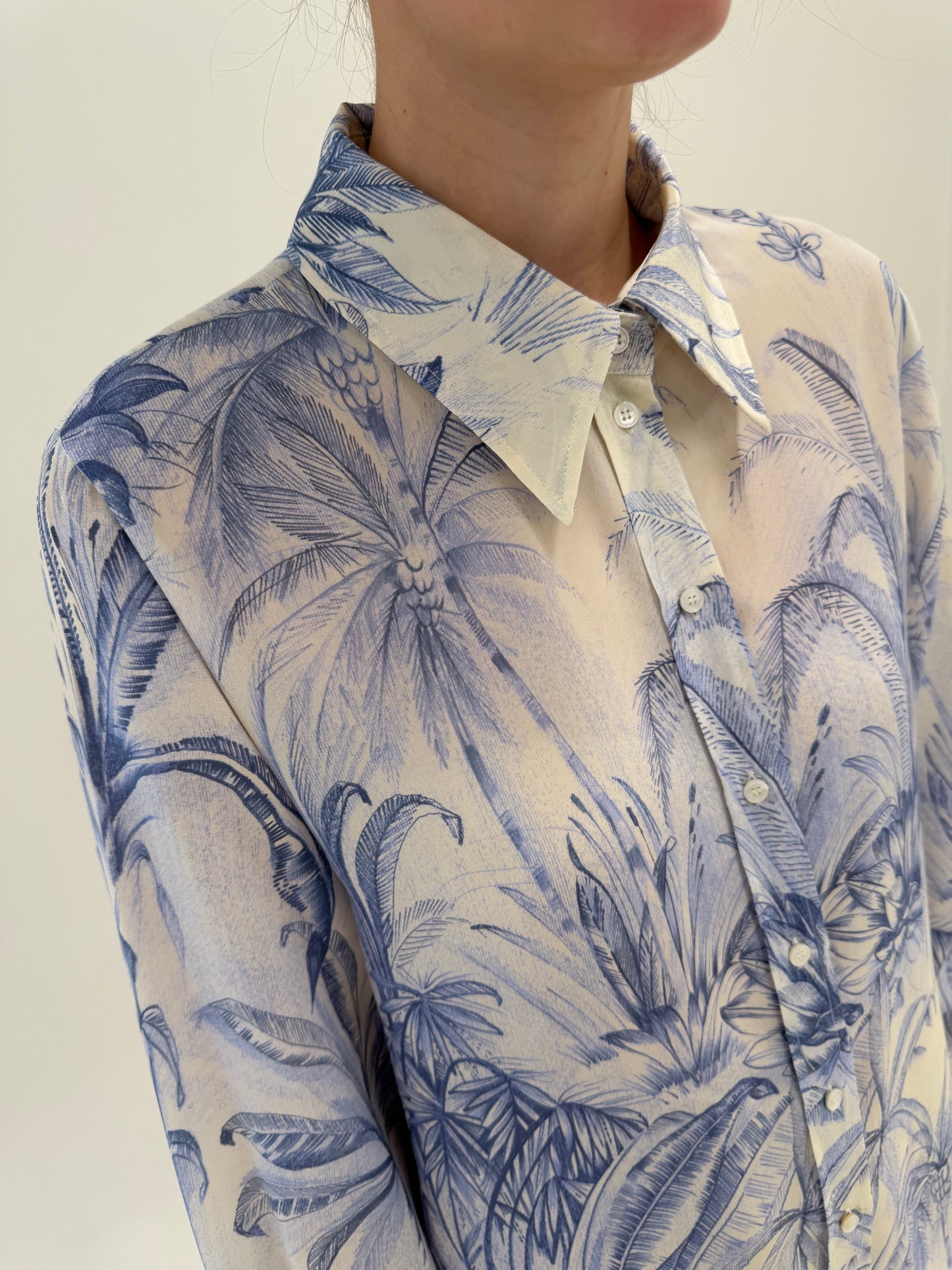 Cămașa Marella by Max Mara noua nude cu print superb din mătase naturală