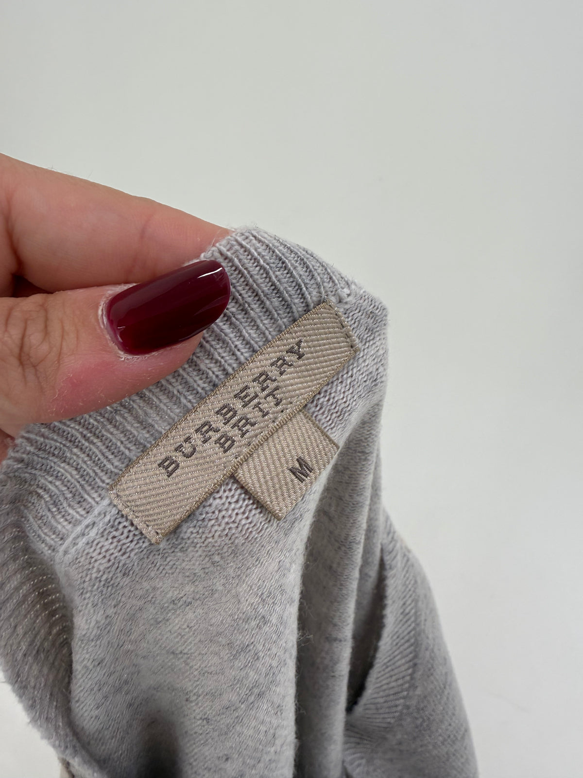 Pulover Burberry din cașmir și lana merino mai subțire în anchior