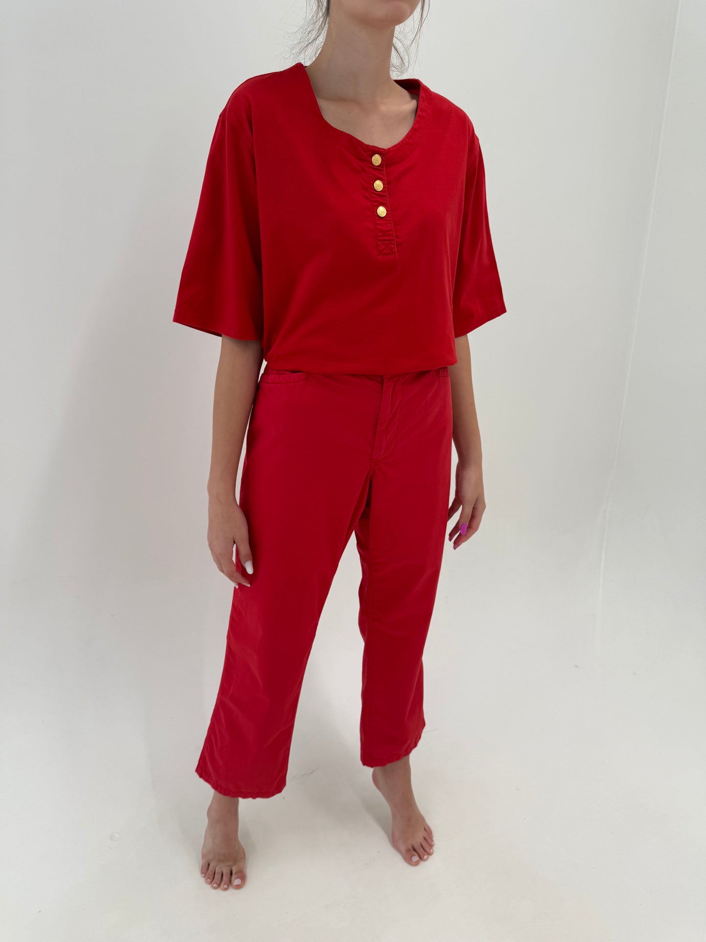 Pantaloni Ralph Lauren din bumbac în croi clasic