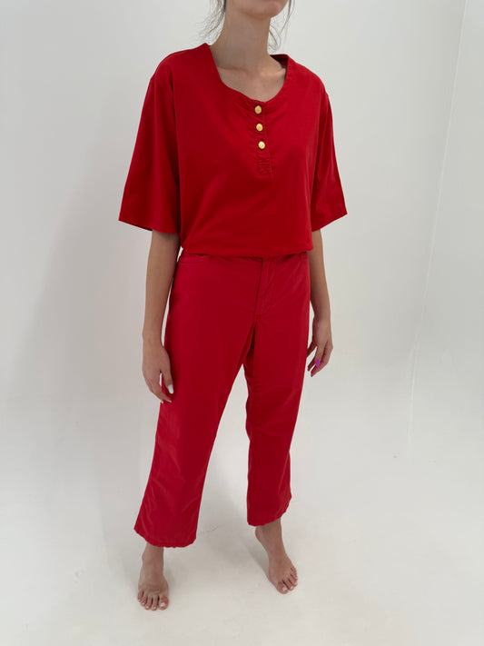 Pantaloni Ralph Lauren din bumbac în croi clasic
