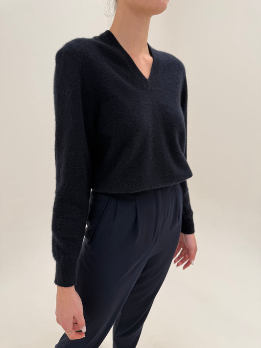 Pulover din cașmir high end italian multiply din fir lung în anchior îngust